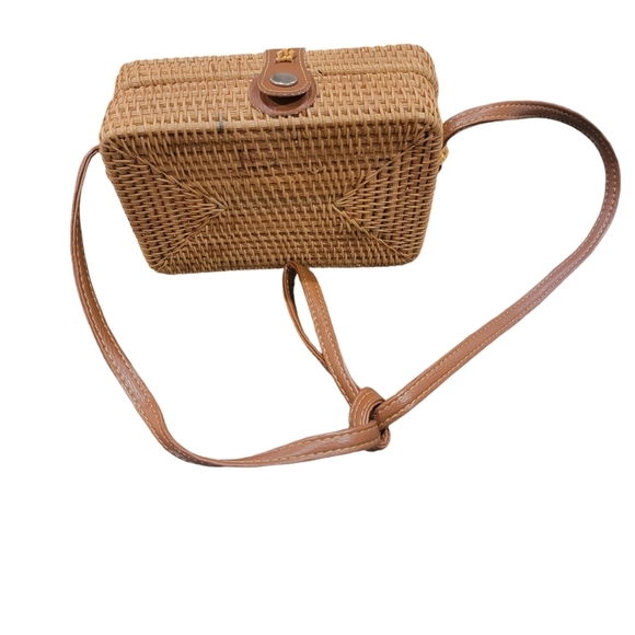 Brown Wicker Square Purse - Picture 4 of 5
